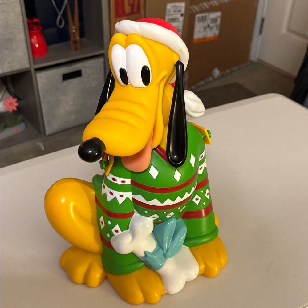 Disney Pluto Popcorn Bucket with Santa Hat